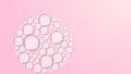 Foam from bubbles in the shape of a circle on pink background Royalty Free Stock Photo