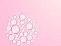 Foam from bubbles in the shape of a circle on pink background Royalty Free Stock Photo