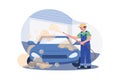 Foam Car Wash Illustration concept. A flat illustration isolated on white background Royalty Free Stock Photo