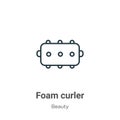 Foam curler outline vector icon. Thin line black foam curler icon, flat vector simple element illustration from editable beauty Royalty Free Stock Photo