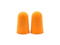 Foam ear plugs isolated on white background. Ear plugs isolated Royalty Free Stock Photo