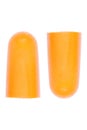 foam ear plugs on white Royalty Free Stock Photo