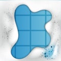 Foam effect isolated on blue background. Soap, gel or shampoo bubbles overlay texture. Vector shaving, mousse foam top