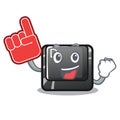 Foam finger button D in the cartoon shape Royalty Free Stock Photo