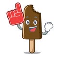 Foam finger chocolate ice cream mascot cartoon
