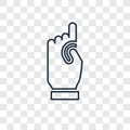 Foam Finger concept vector linear icon isolated on transparent b Royalty Free Stock Photo