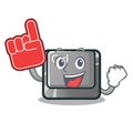 Foam finger ctrl button on the cartoon keyboard Royalty Free Stock Photo