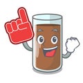 Foam finger the delicious on chocolate milk cartoon