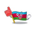 Foam finger flag azerbaijan on mascot cartoon style