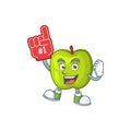 Foam finger granny smith apple character for health mascot Royalty Free Stock Photo