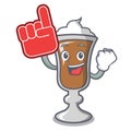 Foam finger irish coffee mascot cartoon