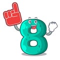 Foam finger number eight volume logo the mascot