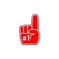 Foam finger number 1 icon. Royalty Free Stock Photo