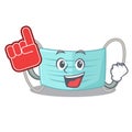 Foam finger surgical mask in a cartoon wallet