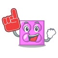 Foam finger toy brick mascot cartoon