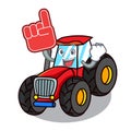 Foam finger tractor mascot cartoon style