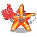 Foam finger underwater sea in the starfish mascot