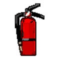 foam fire extinguisher game pixel art vector illustration