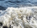 Waves formed from the propeller of the ship. Royalty Free Stock Photo