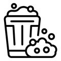 Foam garbage bin icon outline vector. Auto pavement