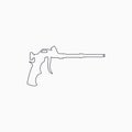Foam gun line icon. Construction tool line icon. Gun for household balloon. Outline icon. Vector