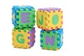 Foam letter cubes Royalty Free Stock Photo