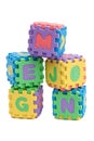 Foam letter cubes Royalty Free Stock Photo