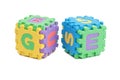 Foam letter cubes Royalty Free Stock Photo