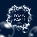 Foam party splash vector background