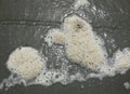 foam in the polluted water of the sea due to industrial discharg