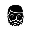 foam for shave on man face glyph icon vector illustration