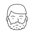 foam for shave on man face line icon vector illustration