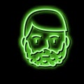 foam for shave on man face neon glow icon illustration