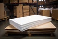 foam sheets next to a shipping box