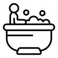 Foam spa bath icon outline vector. Hydro leg Royalty Free Stock Photo