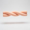 Foam twist bar for fingers, floating in mid air horizontally, on solid white background Royalty Free Stock Photo