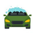 Foam wash car icon, flat style Royalty Free Stock Photo