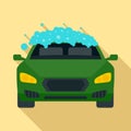 Foam wash car icon, flat style Royalty Free Stock Photo