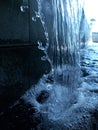 Foam of water in the fountain pool