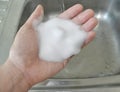 Foaming soft touch hand soap with anti-bacteria and antiseptic agent Royalty Free Stock Photo