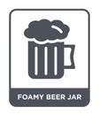 foamy beer jar icon in trendy design style. foamy beer jar icon isolated on white background. foamy beer jar vector icon simple Royalty Free Stock Photo