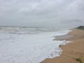 Foamy sea waves at Marvante Sea beach Royalty Free Stock Photo