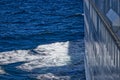 Foamy surface of the water captured from a cruise ship