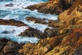 Foamy turquoise waters of Pacific ocean