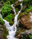 Foamy Valley Waterfall in Bucegi mountains accessible from Busteni town. Long exposure picture of a waterfall Royalty Free Stock Photo