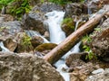 Foamy Valley Waterfall in Bucegi mountains accessible from Busteni town. Long exposure picture of a waterfall Royalty Free Stock Photo