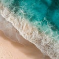 Foamy wave on sandy beach, picturesque coastal scene