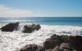 Foamy waves at Cerritos Beach between Todos Santos and Cabo San Lucas in Baja California Mexico
