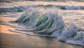 foamy waves rolling in ocean