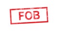 FOB in red rectangular stamp